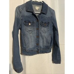 Love Fire Women's Denim Jacket Cropped Back Size S